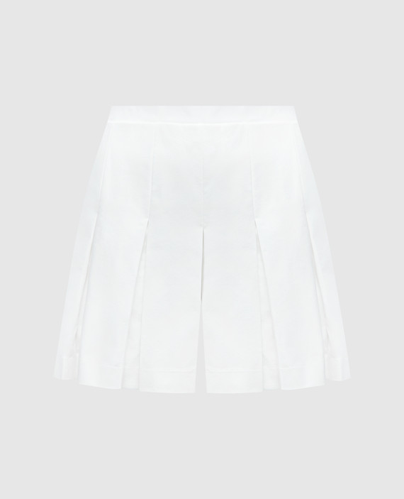 White pleated shorts