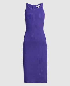 Michael Kors Фиолетовое платье-футляр в рубчик EKA9020020