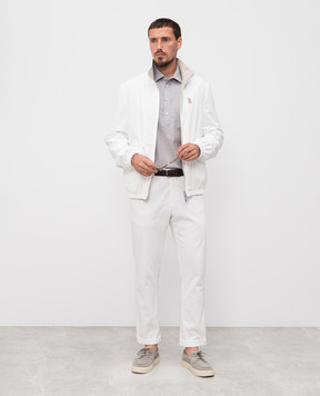 Brunello Cucinelli Серое поло из шерсти с принтом логотип логотип MM6701301F