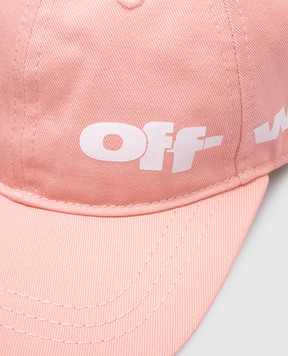 Off-White Детская розовая кепка с принтом логотипа OGLB002S25FAB001