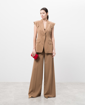 Max Mara Коричневый жилет BERGAMO из шерсти BERGAMO