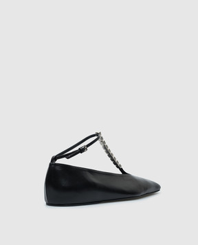 Jil Sander Чорні шкіряні балетки з кристалами J15WZ0021P4864