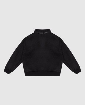 Givenchy Детская черная куртка из шерсти, кашемира и шелка с логотипом H30583612