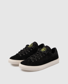 Stone Island Чорні замшеві кеди з логотипом K1SFWS100020S0172