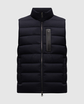 Moncler Синий пуховый жилет Giaf J20911A000345971P