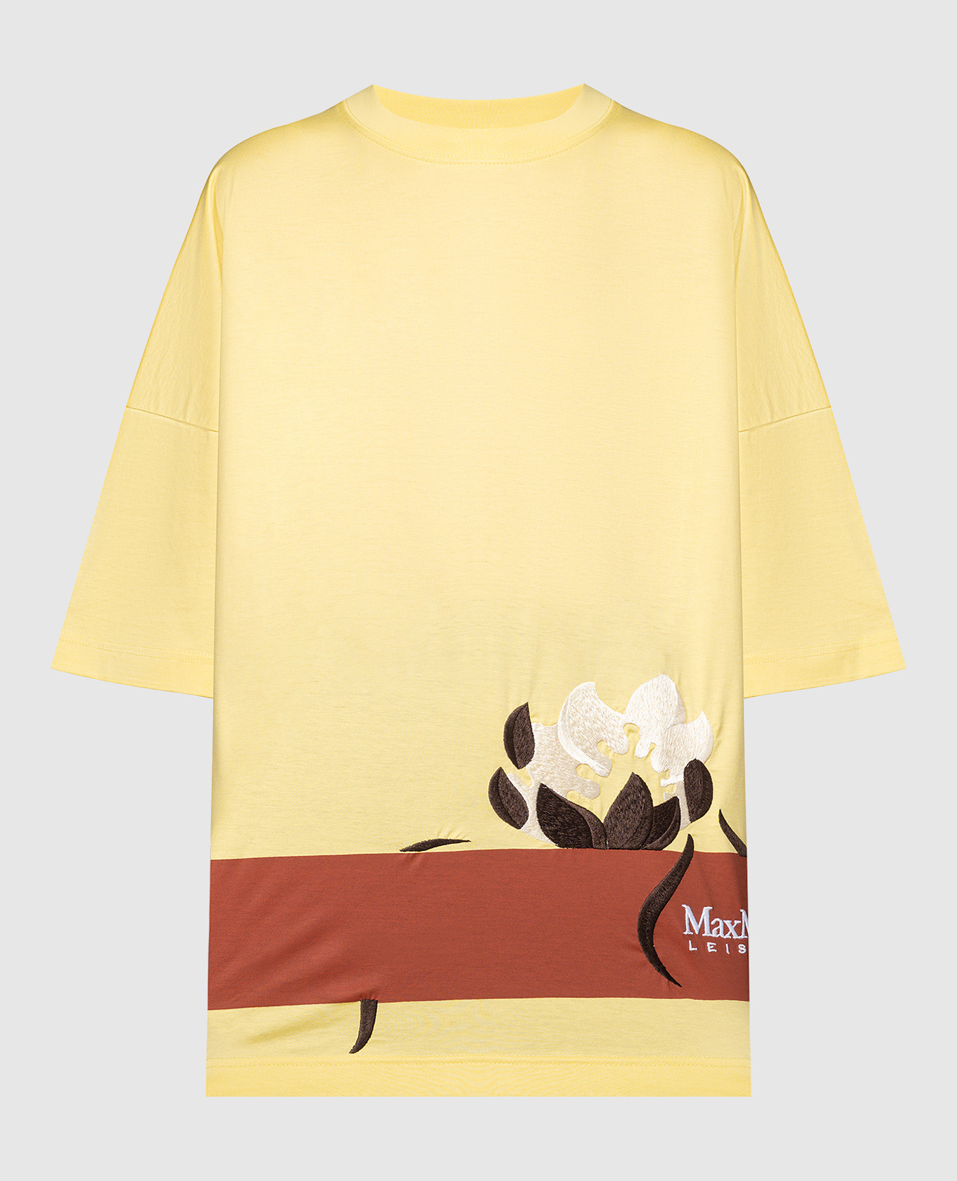 Желтая футболка SATRAPO с вышивкой