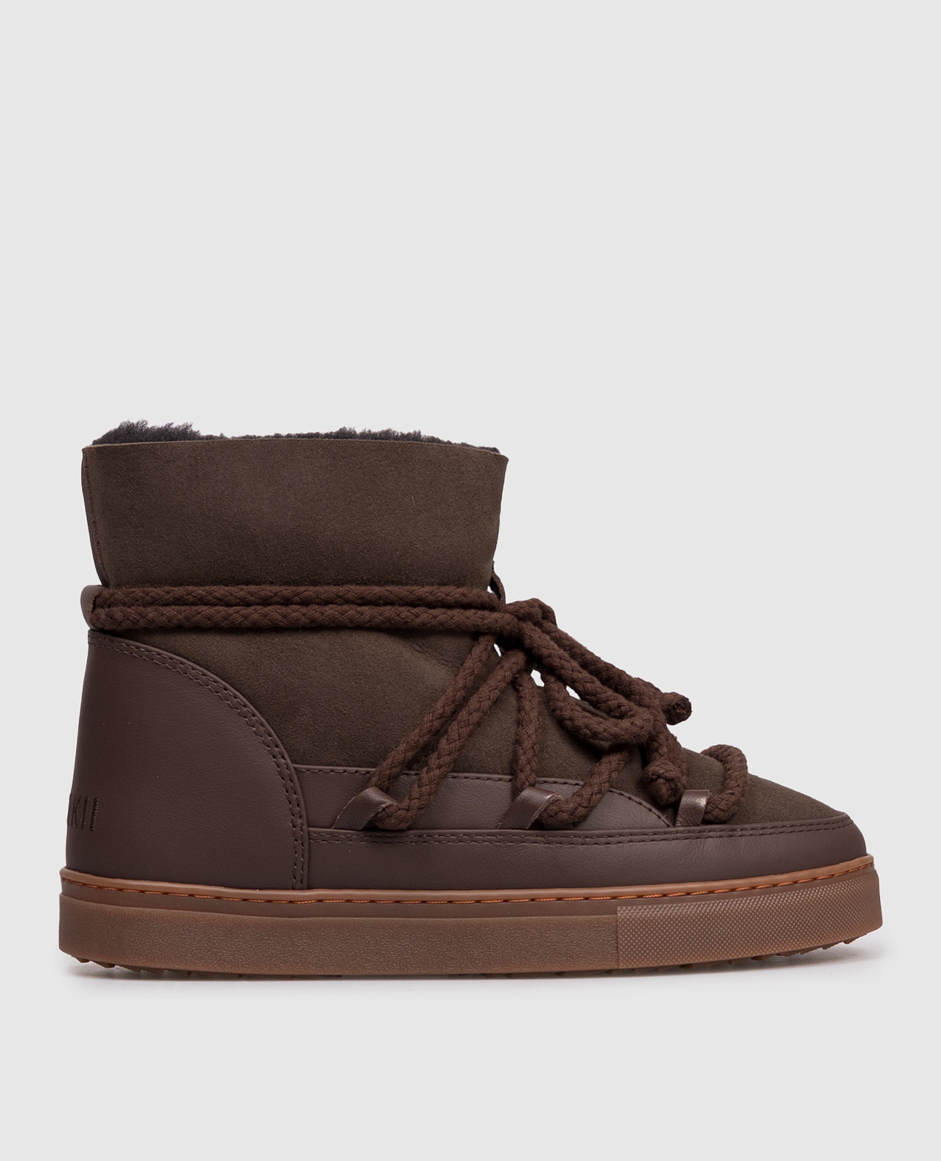 

Коричневые замшевые ботинки на меху с логотипом, Коричневый, Ботинки