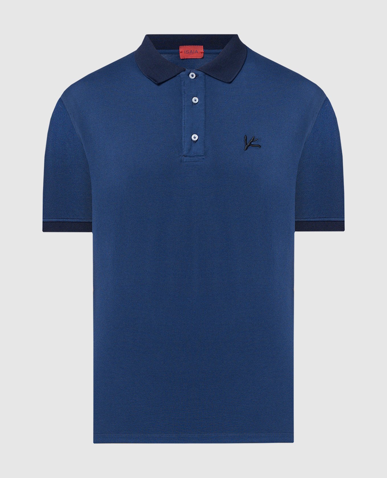 Blue polo shirt with logo embroidery