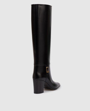 Saint Laurent Чорні шкіряні глянцеві чоботи JULIA 818207AAEHR