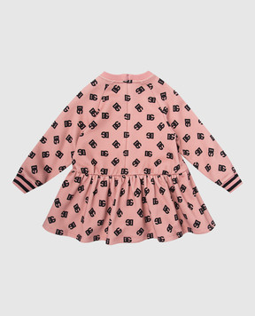 Dolce&Gabbana Дитяча рожева сукня в принт монограми логотипа L2JD9FHS7LL