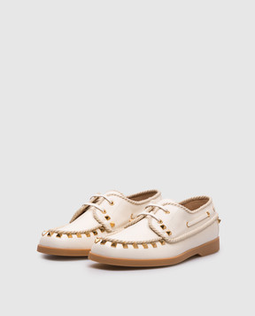Valentino Бежевые кожаные топпсайдеры Rockstud 6W2S0LR5TKZ