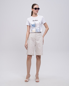 Max Mara Бежеві бермуди ERIC з льоном ERIC
