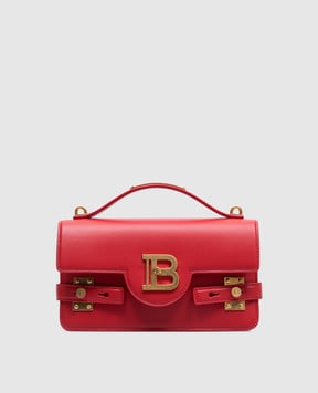 Balmain Червона шкіряна сумка-месенджер B-Buzz 24 з монограмою логотипа DN1DA828LAVE