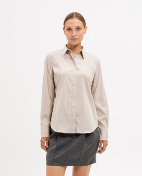 Brunello Cucinelli Бежева сорочка з ланцюжком моніль MP091MA606