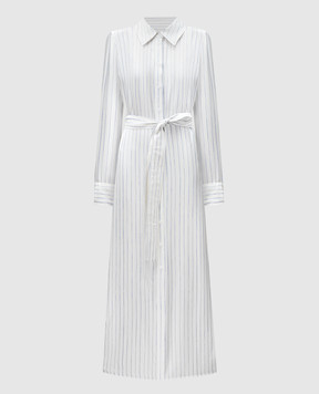 PROENZA SCHOULER Біла сукня-сорочка Hannah із шовку в смужку R2513016BSP178