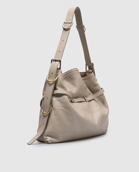 Givenchy Бежевая кожаная сумка Voyou с логотипом BB50SSB1Q7