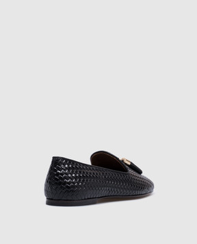 Giuseppe Zanotti Чорні шкіряні плетені лофери Amanda E560005001