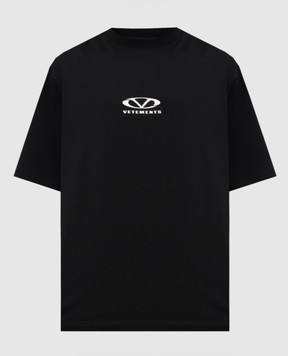 Vetements Чорна футболка з принтом логотипа UA66TR605BWm