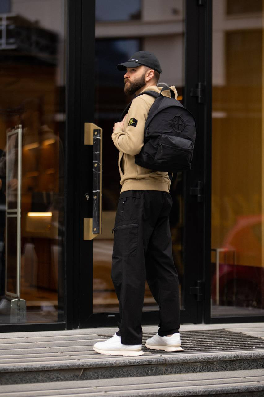 Stone Island Черный рюкзак с вышивкой логотипа эмблемы 811590776 изображение 6