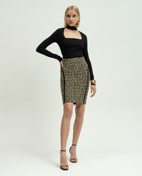 Balmain Золотиста твідова спідниця з люрексом BF0LC004KF16