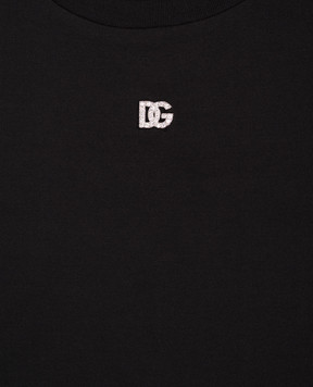 Dolce&Gabbana Дитяча чорна футболка з монограмою DG L5JTNJG7O3N