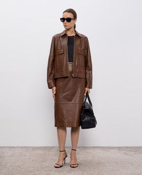 Max Mara Коричневая кожаная куртка NEPET NEPET