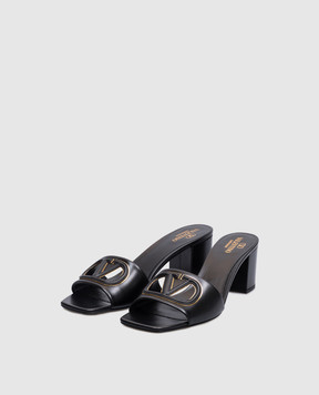 Valentino Черные кожаные мюли с логотипом 6W2S0IR3RLL