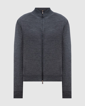 Brunello Cucinelli Серый кардиган из шерсти и кашемира M2400106