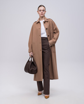 Max Mara Коричневе пальто ALDO з вовни і кашеміру ALDO1234
