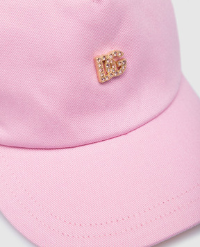 Dolce&Gabbana Детская розовая кепка с логотипом с кристаллами LB4H52G7O7T