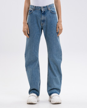 Vetements Сині джинси з патчем логотипа UH76DP400LB3w