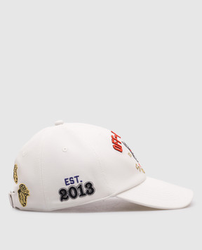 Off-White Біла кепка з вишивкою логотипа OMLA04AS25FAB005