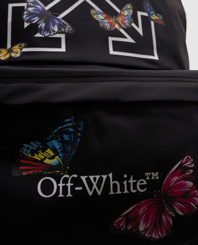 Off-White Детский черный рюкзак с логотипом эмблемы Arrow OGNB001S25FAB002