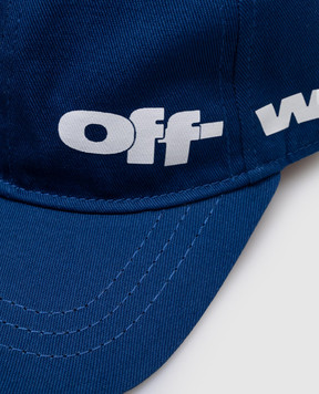 Off-White Детская синяя кепка с принтом логотипа OBLB002S25FAB002
