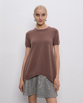 Brunello Cucinelli Коричневый топ из кашемира M12116420F
