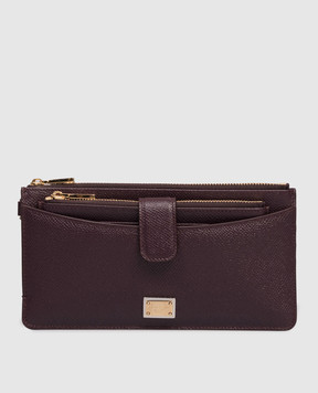 Dolce&Gabbana Фіолетовий шкіряний гаманець з логотипом BI3335A1001