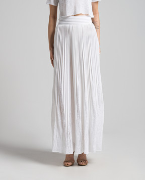 Balmain Белая юбка макси с плиссированием CF0LE456KG23