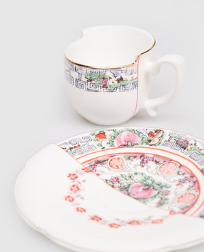 SELETTI Белый фарфоровый набор для кофе Leonia с чашкой и блюдцем 09743