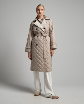 Brunello Cucinelli Бежевий стьобаний тренч MH5049672