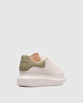 Alexander McQueen Білі шкіряні кросівки з логотипом 553770WIACX