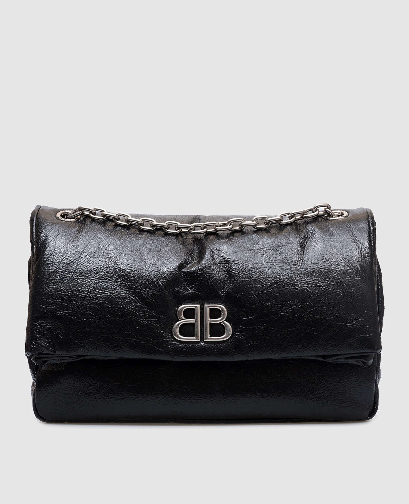 

Черная кожаная сумка Monaco с дутым эффектом, Черный, Сумки через плечо