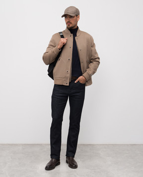 Canali Коричневий бомбер з вовни і кашеміру зі знімним жилетом SG02870O40992