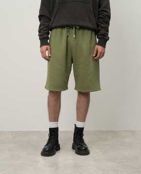 Off-White Зелені шорти з логотипом OMCI013F24FLE003