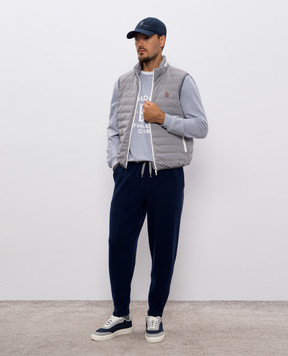 Brunello Cucinelli Сірий меланжевий світшот з принтом MW8633380G