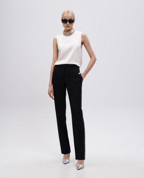 Tom Ford Белый топ из шелка с кристаллами TS2103SDE487