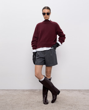 Brunello Cucinelli Бордовий светр з кашеміру M12707304