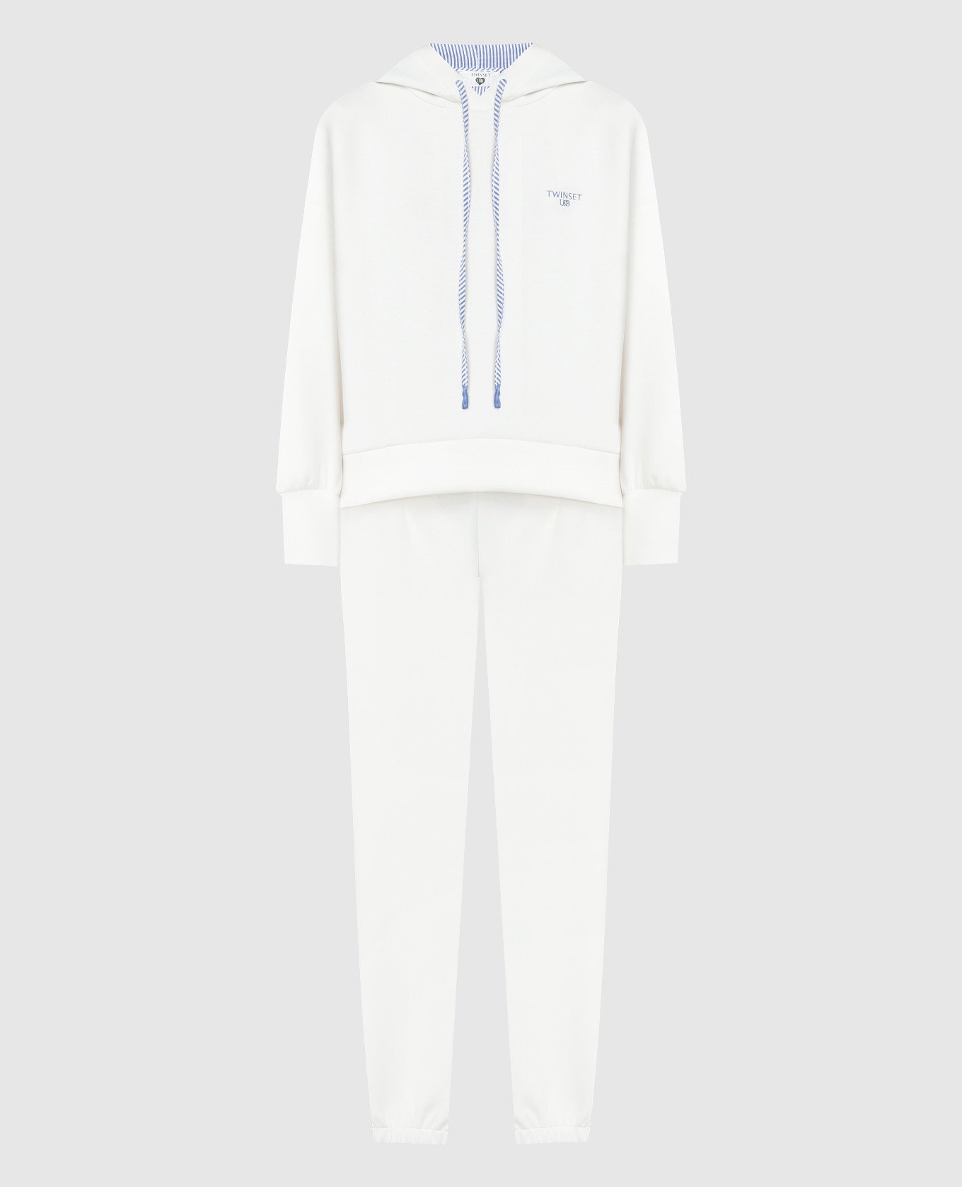 White tracksuit with logo embroidery