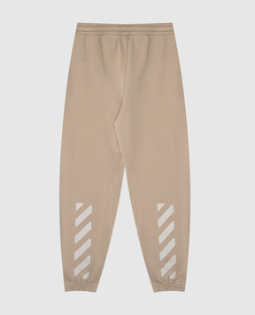 Off-White Детские джогеры цвета хаки с принтом логотипа OBCH001S25FLE003