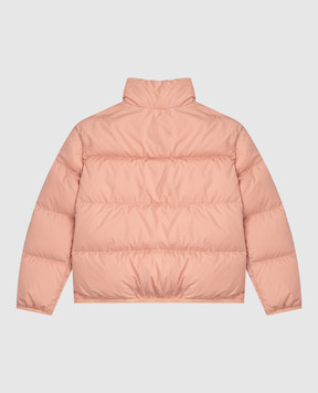 Moncler ENFANT Дитяча бежева пухова куртка з нашивкою логотипа K29541A00016597YW46