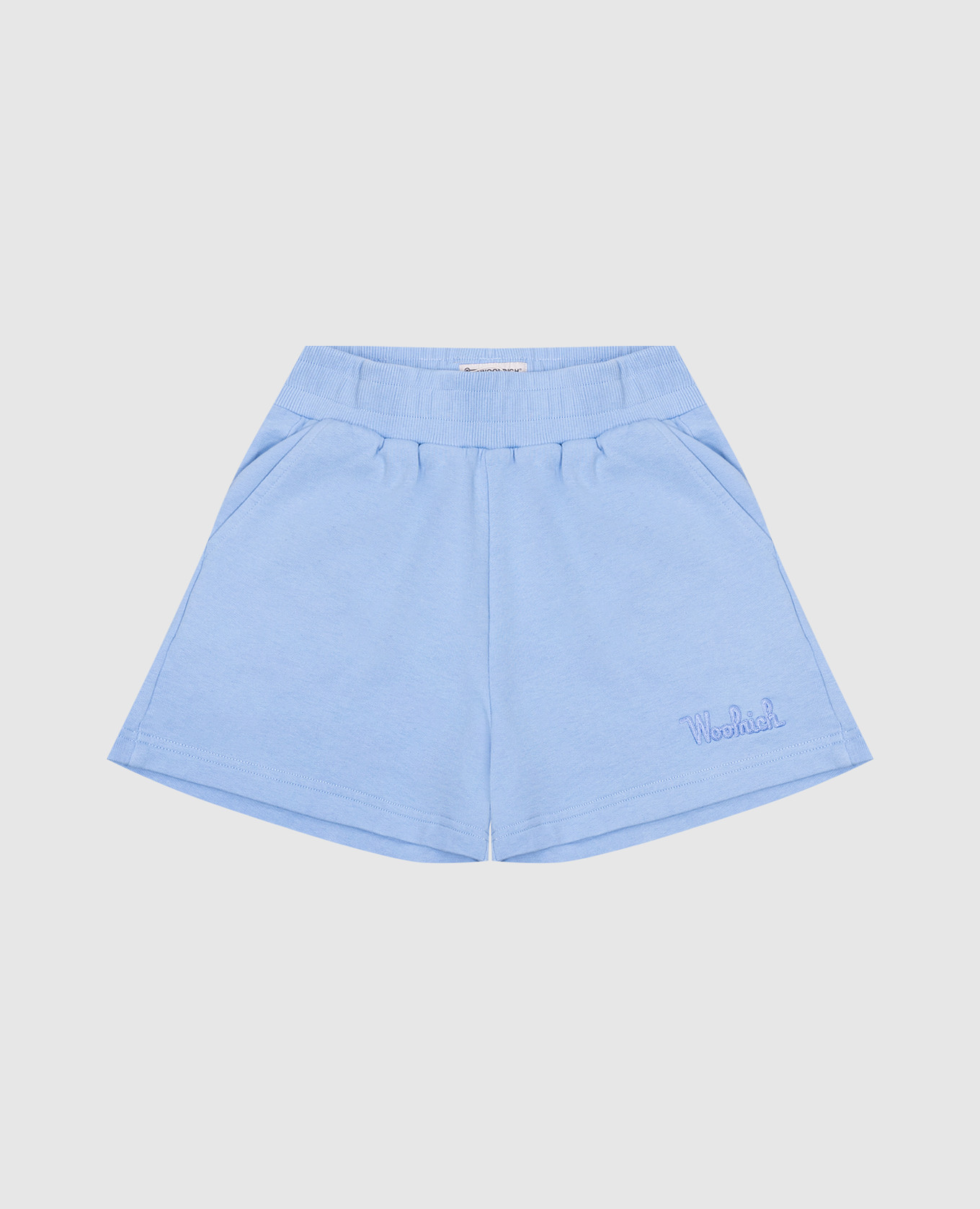 Children's blue shorts with logo embroidery